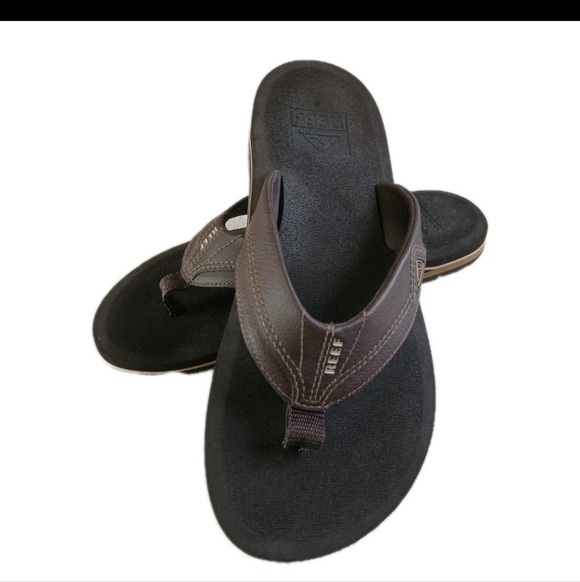 REEF Cushion Dawn Men's Size 8 Brown & Tan Flip Flops, Used Excellent Condition - Picture 4 of 12